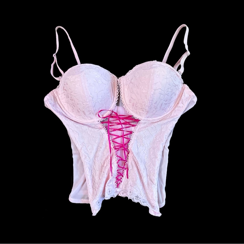 Vintage 2000’s Y2k Native Intimates Pastel Pink Corset Bustier 36C Fairy